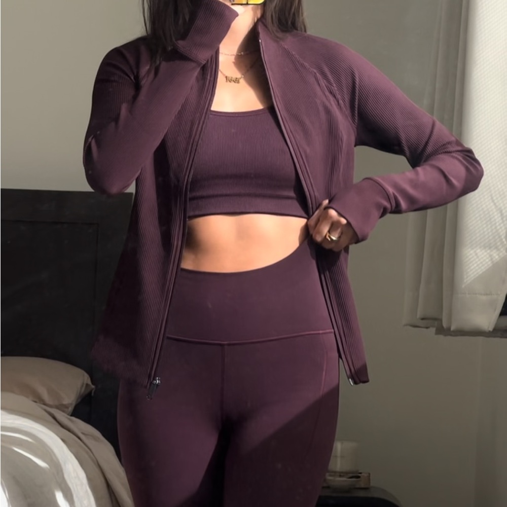Maroon Ribbed Crop Top